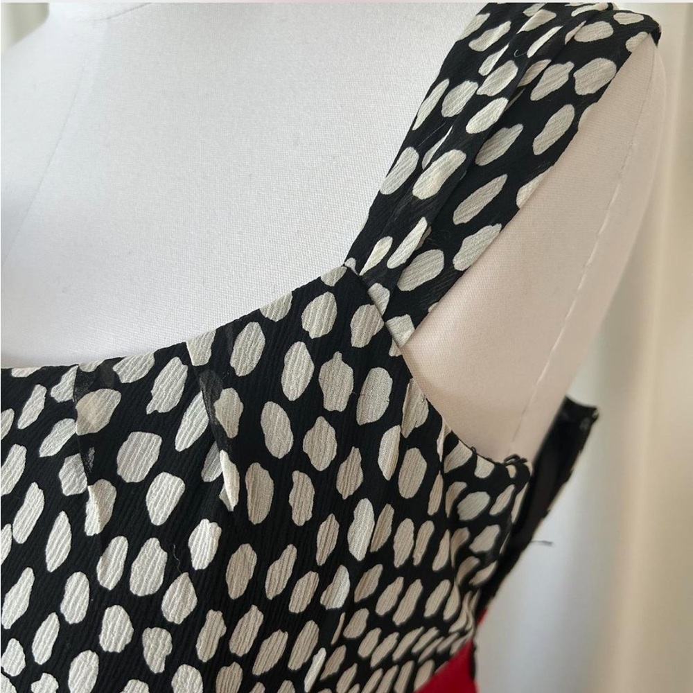 Ann Taylor Silk Blend Black and red mini dress. - Picture 6 of 8